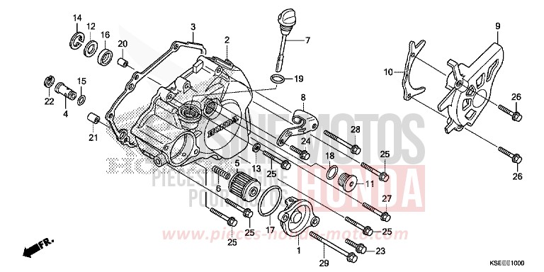 KURBELGEHAEUSEDECKEL, L. von CRF150R "Big Wheels" EXTREME RED (R292) von 2013